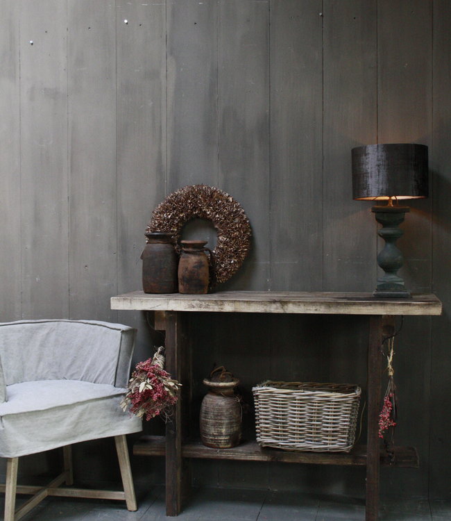 Rene Houtman Massief oud houten wandtafel/sidetable Liedi