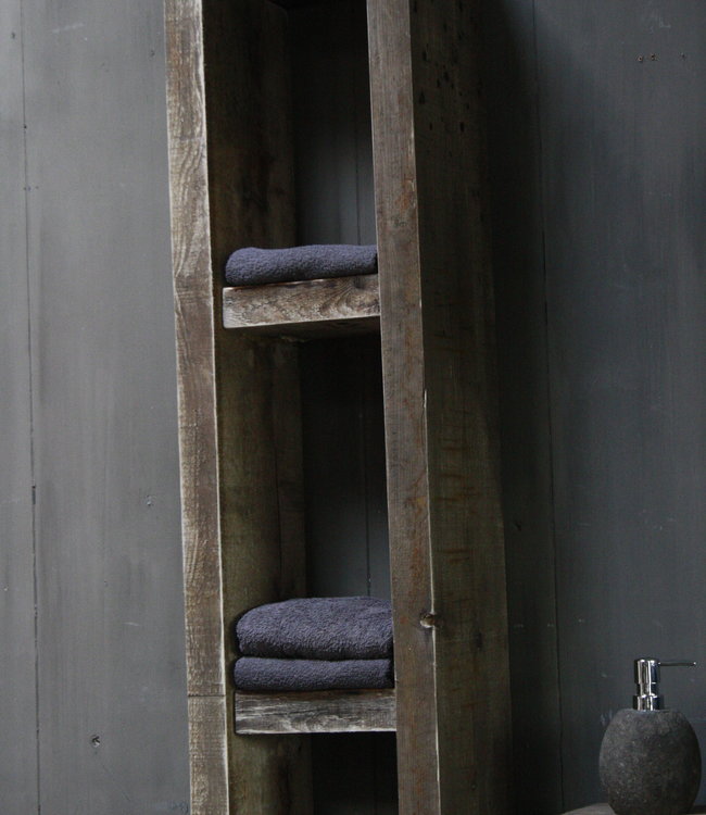 Rene Houtman Massief oud houten badkamerkast/handdoekenkast Hugo