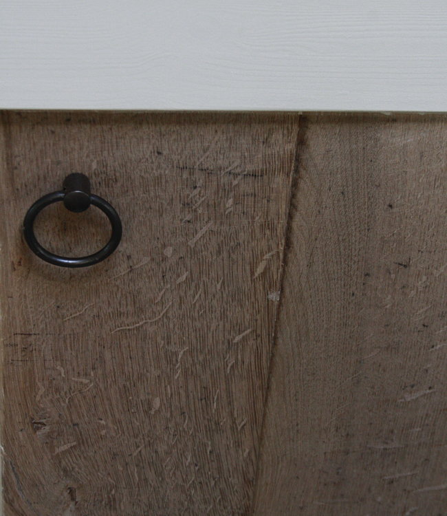 Rene Houtman Badkamermeubel 90 cm Ibiza Wit Met Houten Deurtjes