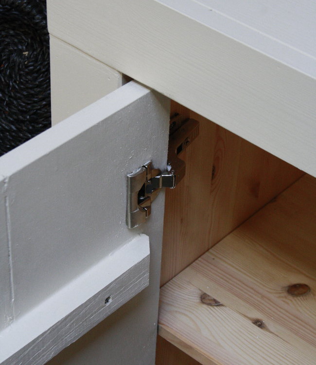 Rene Houtman Badkamermeubel 90 cm Ibiza Wit Met Houten Deurtjes