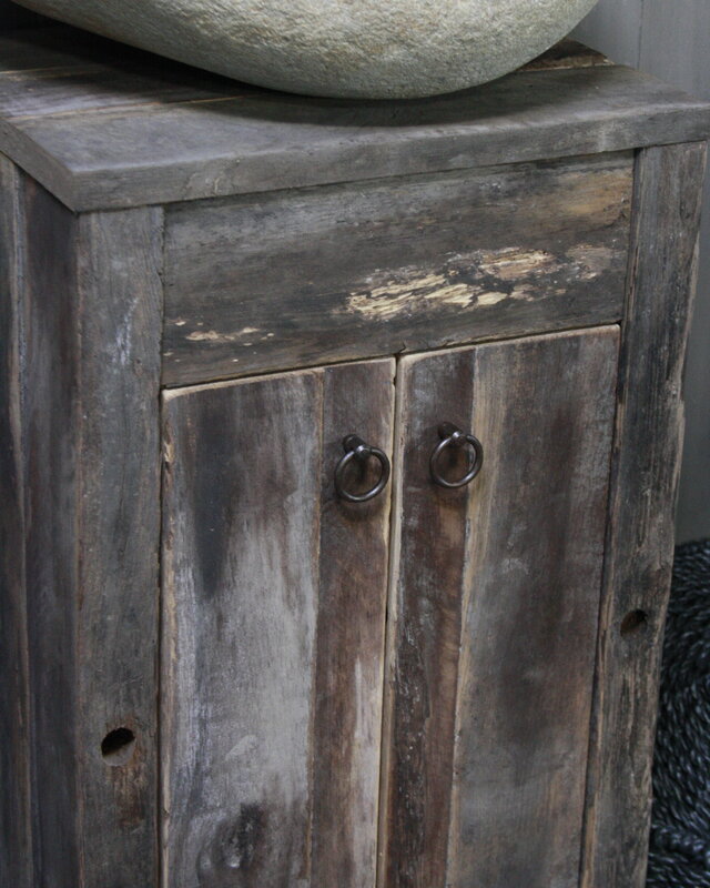 Rene Houtman Oud Eikenhouten Toiletmeubel 90 x 40 x 30 cm