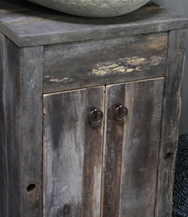 Rene Houtman Oud Eikenhouten Toiletmeubel 90 x 40 x 30 cm