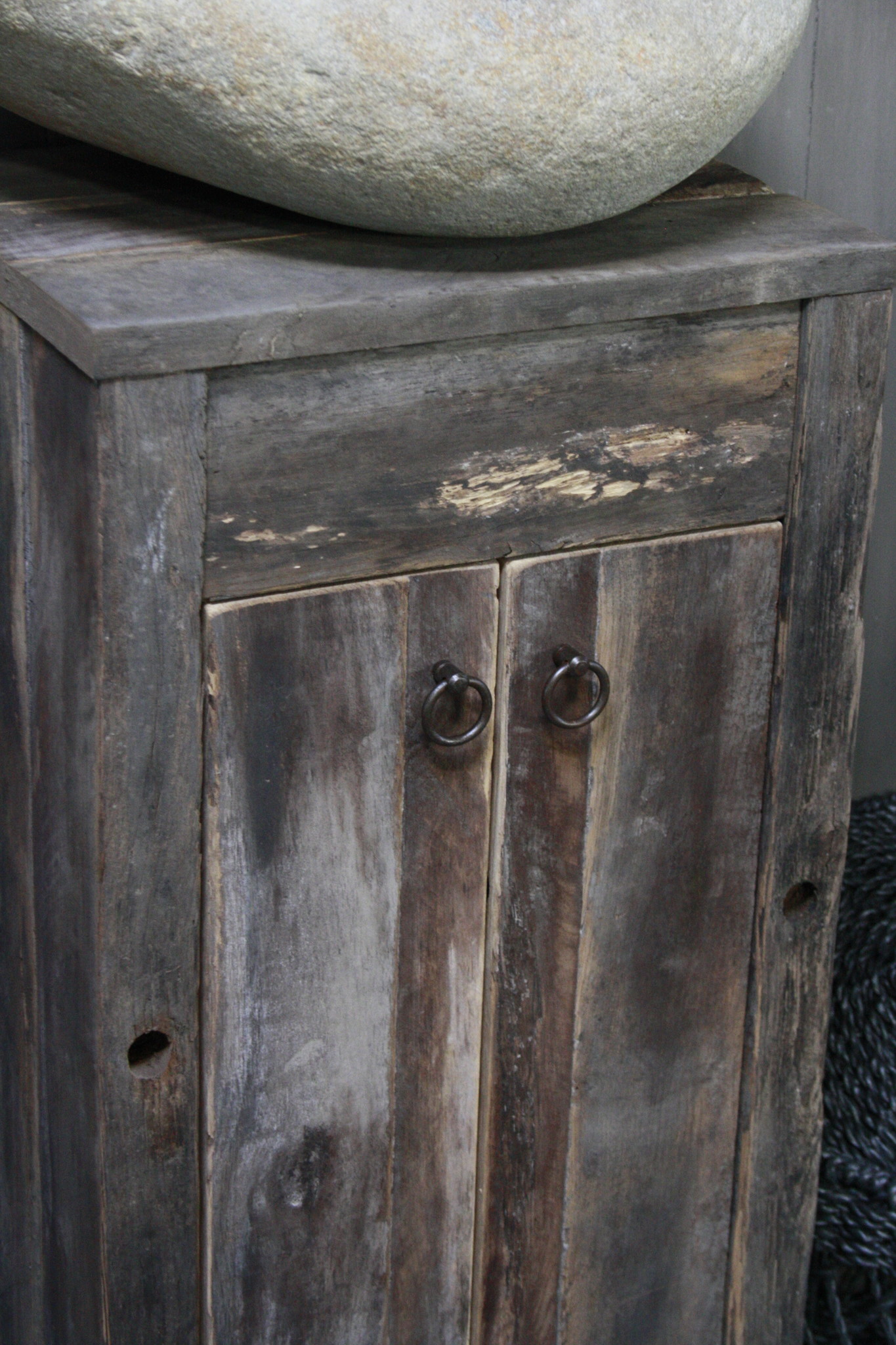 Rene Houtman Oud Eikenhouten Toiletmeubel 90 x 40 x 30 cm