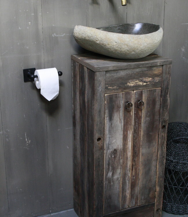 Rene Houtman Oud Eikenhouten Toiletmeubel 90 x 40 x 30 cm