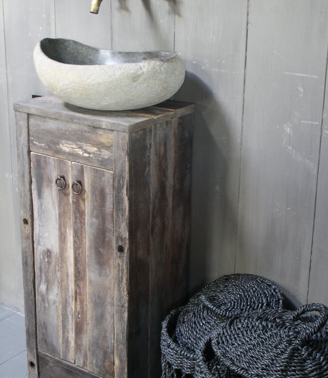 Rene Houtman Oud Eikenhouten Toiletmeubel 90 x 40 x 30 cm