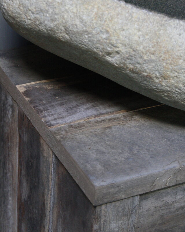 Rene Houtman Oud Eikenhouten Toiletmeubel 90 x 40 x 30 cm