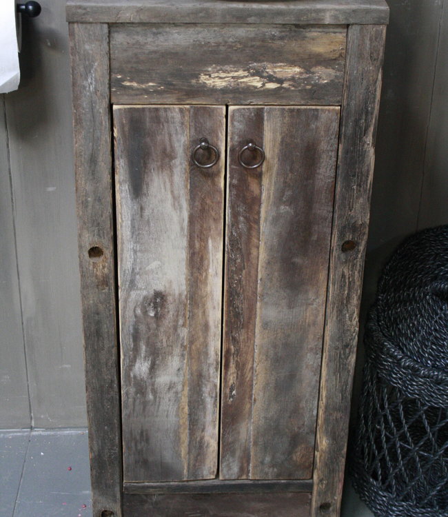 Rene Houtman Oud Eikenhouten Toiletmeubel 90 x 40 x 30 cm