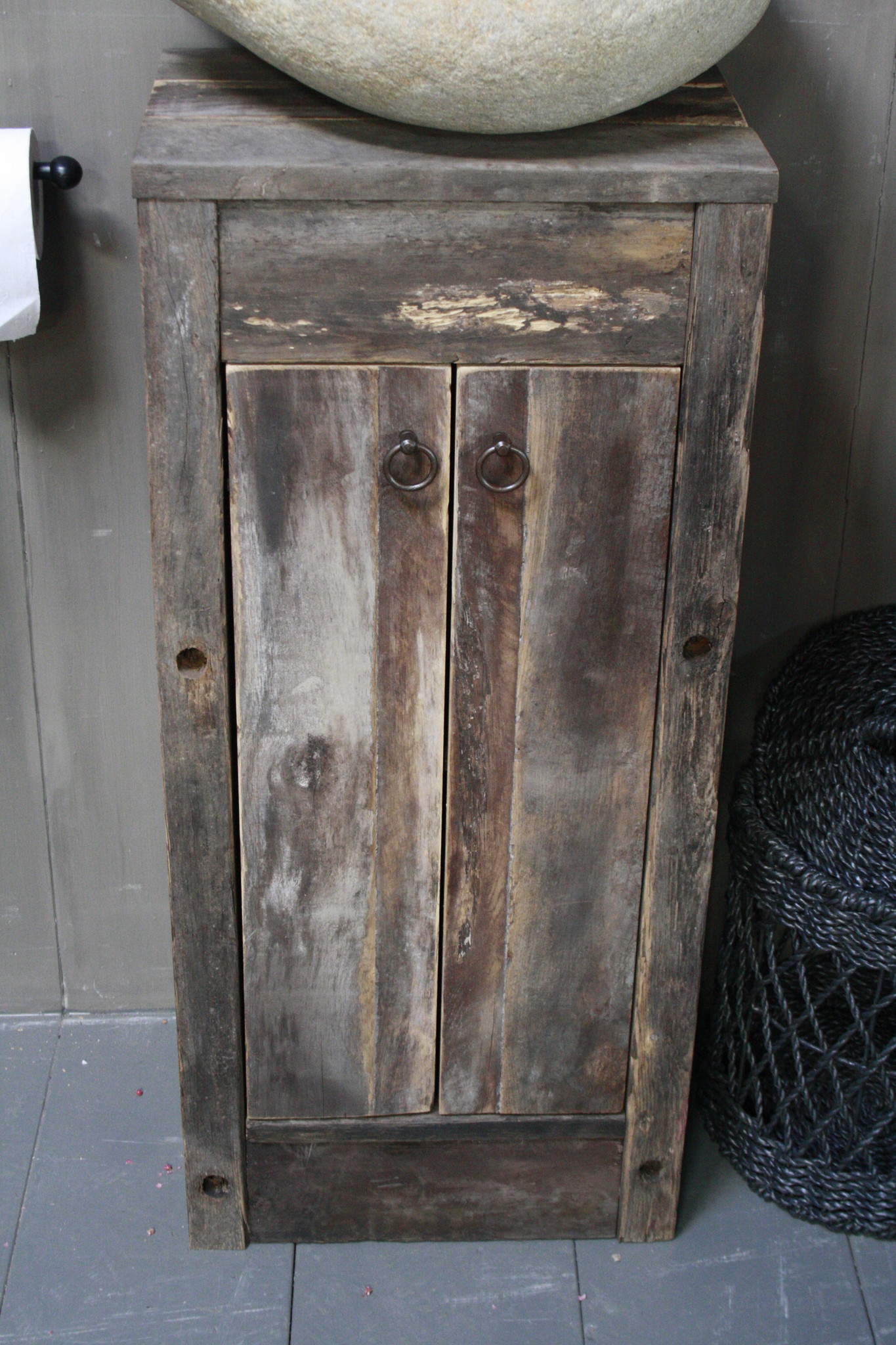 Rene Houtman Oud Eikenhouten Toiletmeubel 90 x 40 x 30 cm