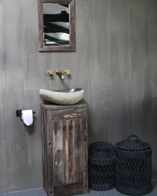 Rene Houtman Oud Eikenhouten Toiletmeubel 90 x 40 x 30 cm
