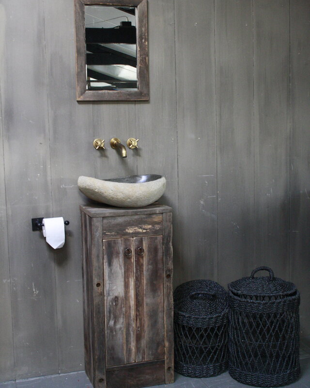 Rene Houtman Oud Eikenhouten Toiletmeubel 90 x 40 x 30 cm