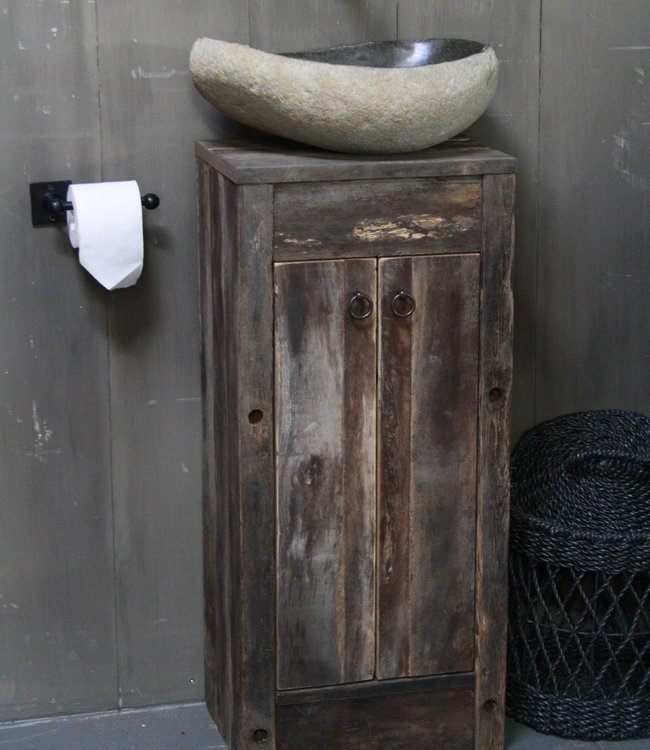 Rene Houtman Oud Eikenhouten Toiletmeubel 90 x 40 x 30 cm