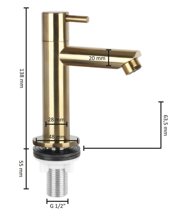 Differnz Fonteinkraan Differnz Mix Recht Goud