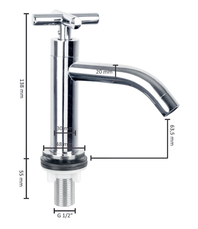Differnz Fonteinkraan Differnz Mix Kruis Chroom