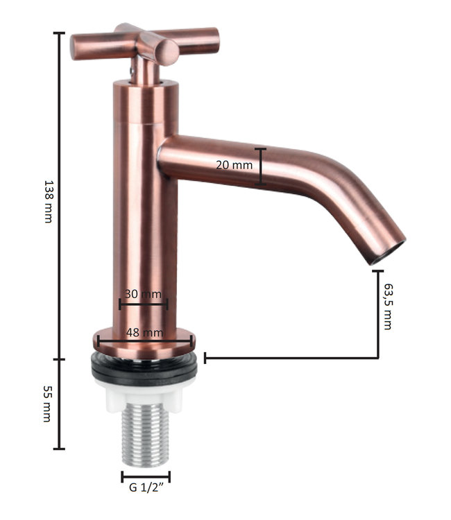 Differnz Fonteinkraan Differnz Mix Kruis Koper