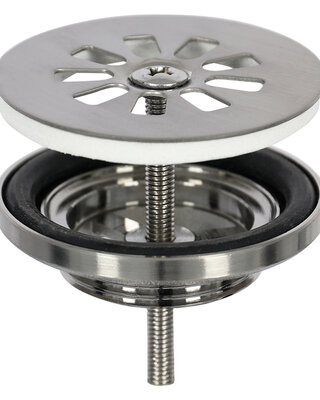 Differnz Afvoerplug – Mat chroom 64 mm
