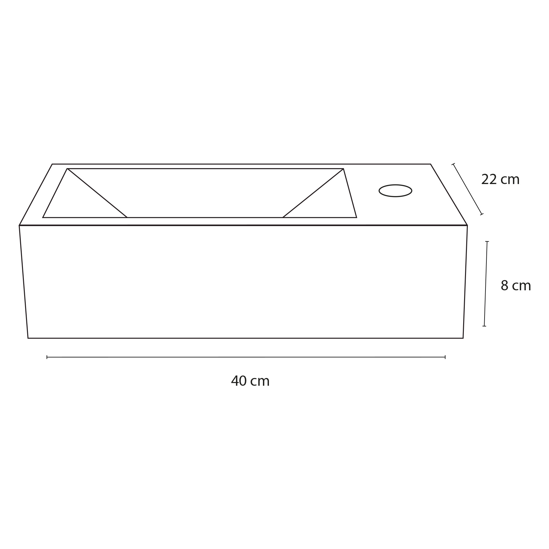 Differnz Force fontein – Beton donkergrijs 22 x 40 x 8 cm