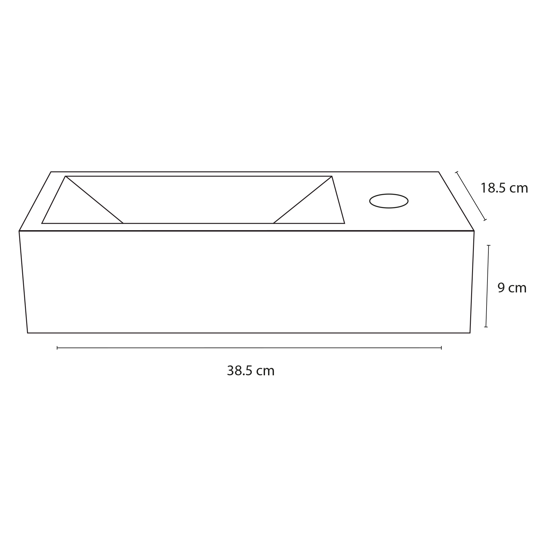 Differnz Ravo fontein – Beton donkergrijs 18,5 x 38,5 x 9 cm