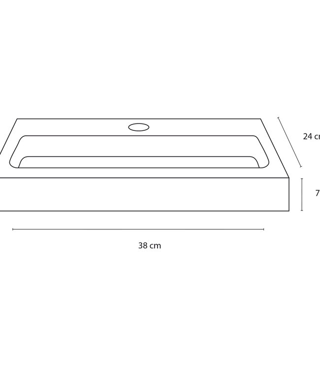 Differnz Flat Small fontein – Keramiek wit 24 x 38 x 7 cm