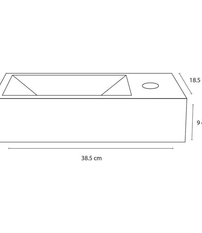 Differnz Ravo fontein – Keramiek wit 39,5 x 11,5 x 20,5 cm