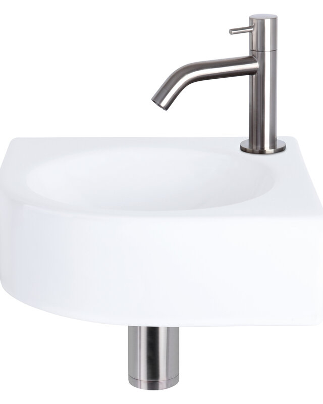 Differnz Cleo hoekfontein – Keramiek wit 30 x 30 x 10 cm