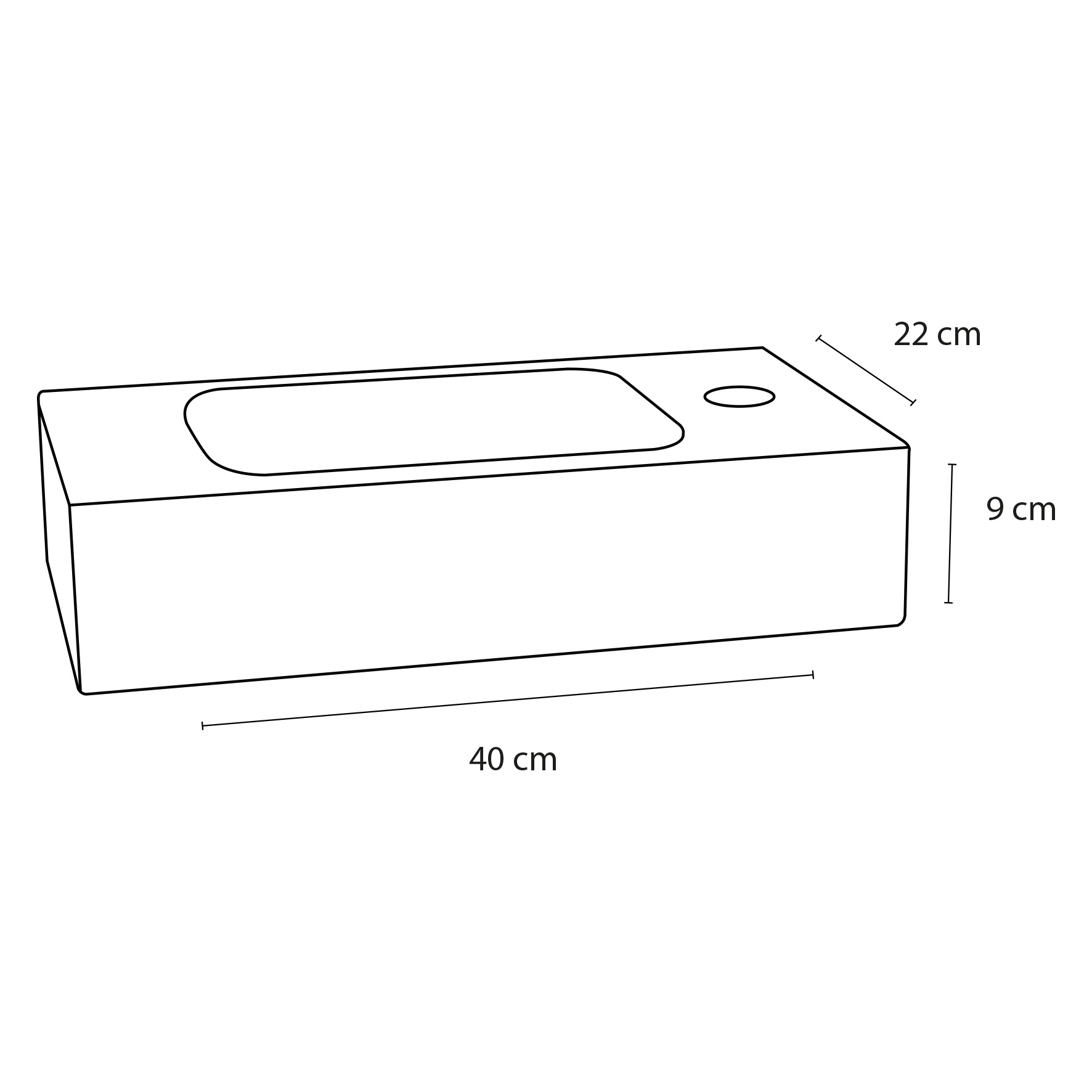 Differnz Fontein – black – Natuursteen 22 x 40 x 9 cm