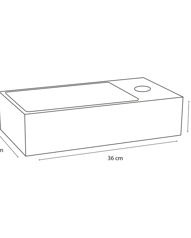 Differnz Solid fontein – Solid surface 18,5 x 36 x 9 cm