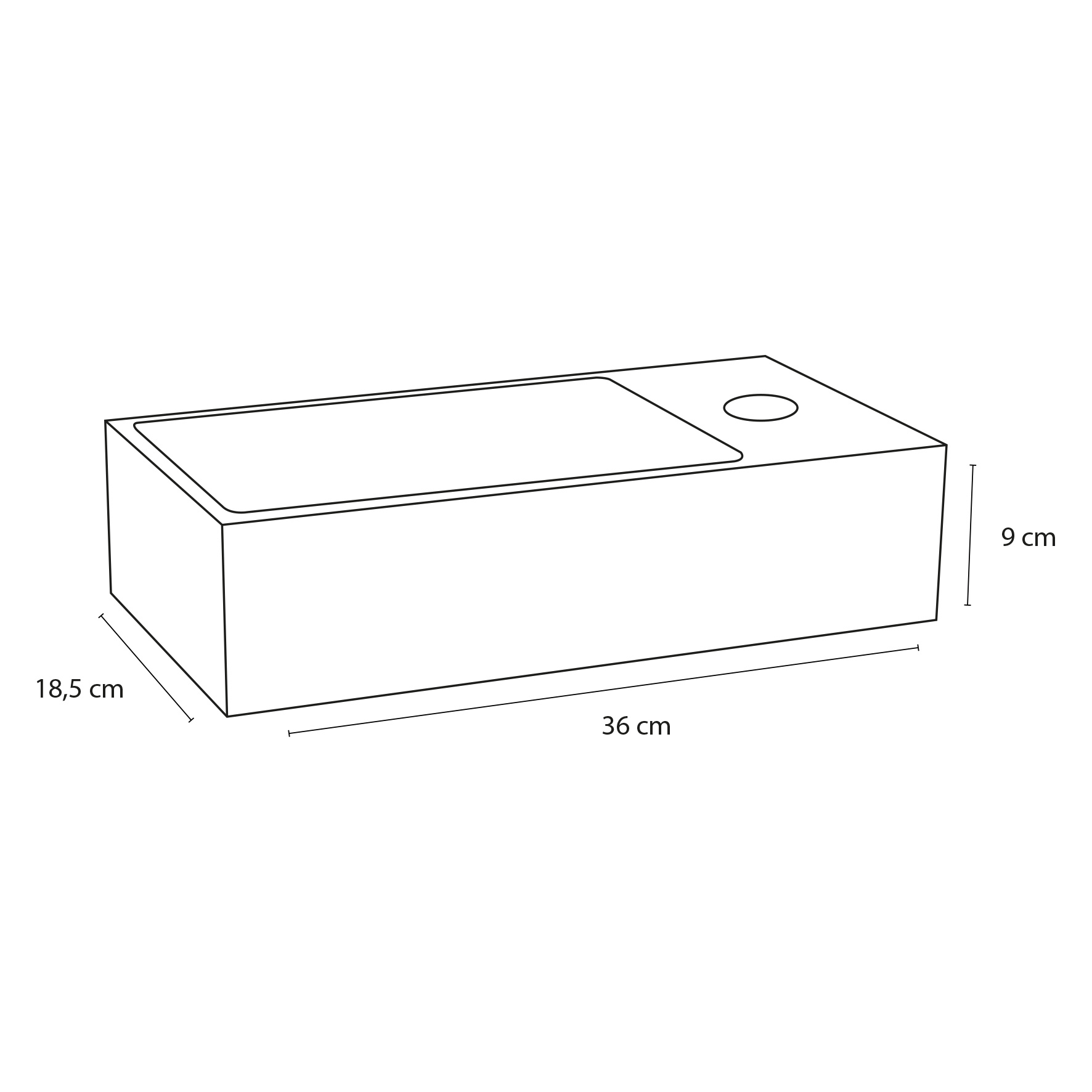 Differnz Solid fontein – Solid surface 18,5 x 36 x 9 cm