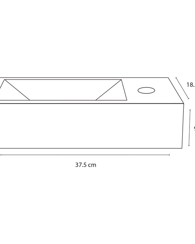 Differnz Helios fontein – Marmer 18,5 x 37,5 x 9,5 cm