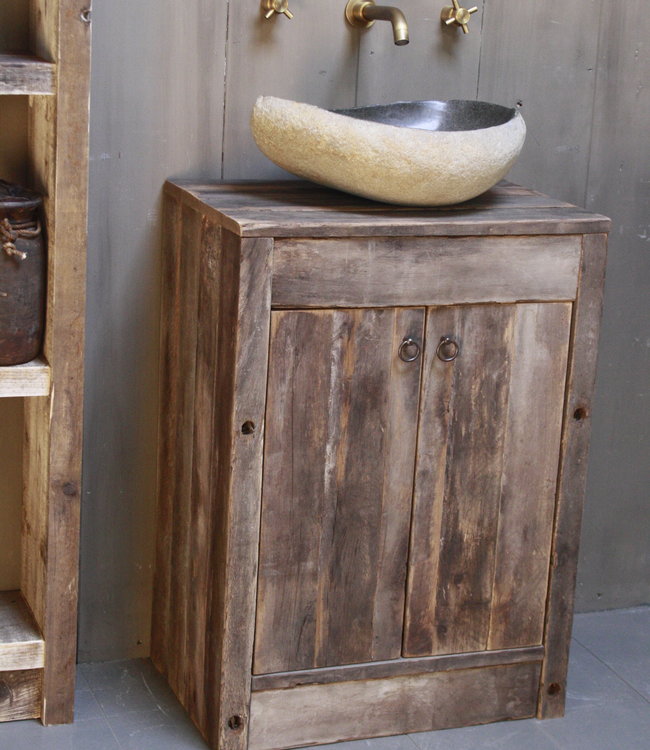 Rene Houtman Oud Eikenhouten Badkamermeubel 85 x 61 x 40 cm