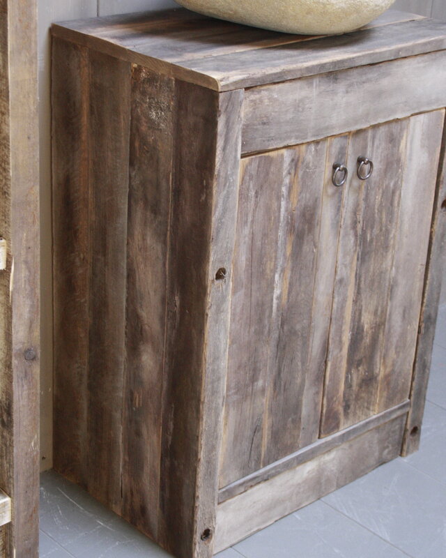 Rene Houtman Oud Eikenhouten Badkamermeubel 85 x 61 x 40 cm