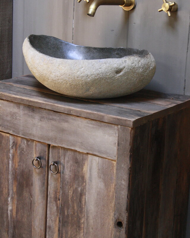 Rene Houtman Oud Eikenhouten Badkamermeubel 85 x 61 x 40 cm
