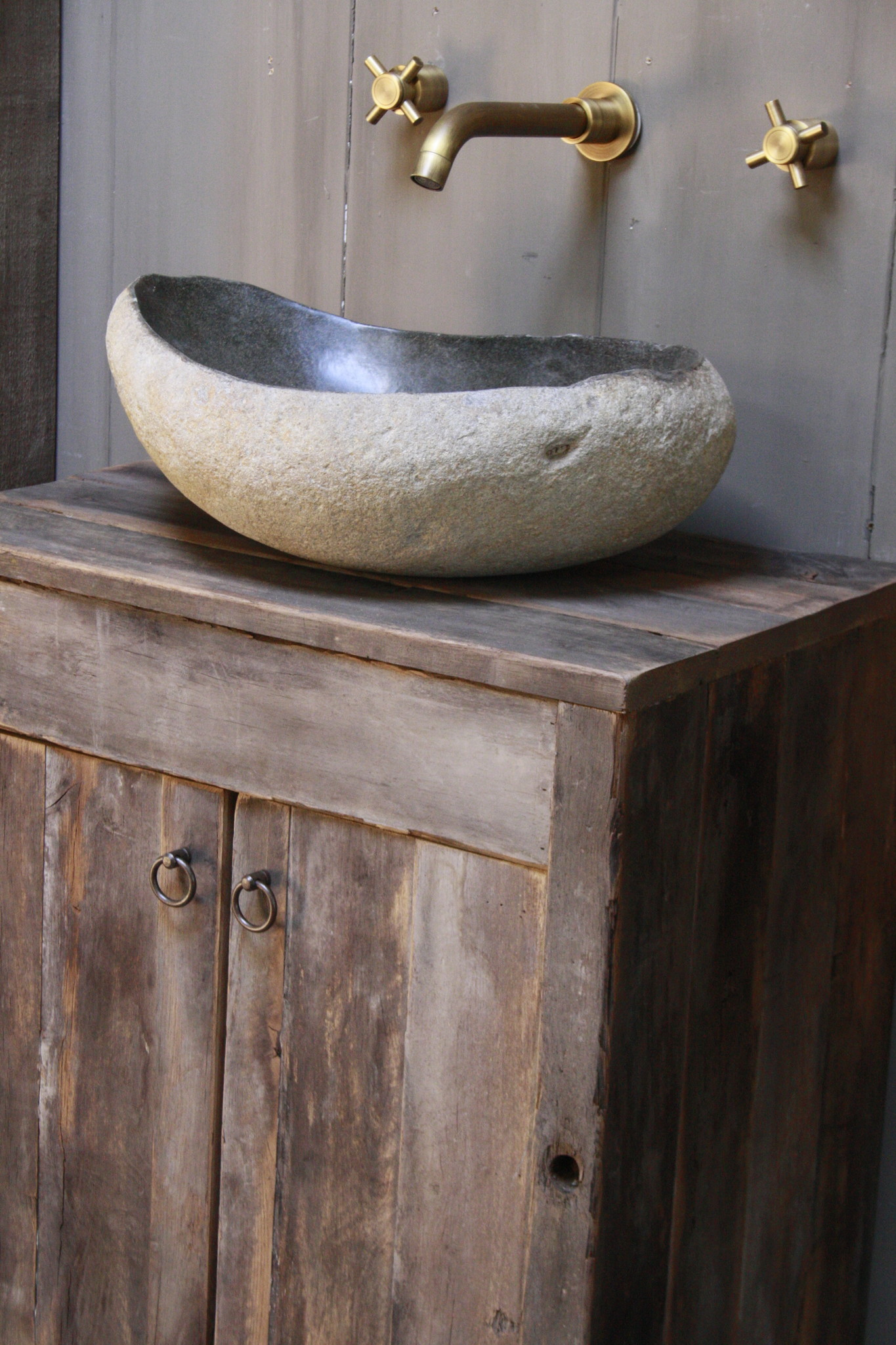 Rene Houtman Oud Eikenhouten Badkamermeubel 85 x 61 x 40 cm