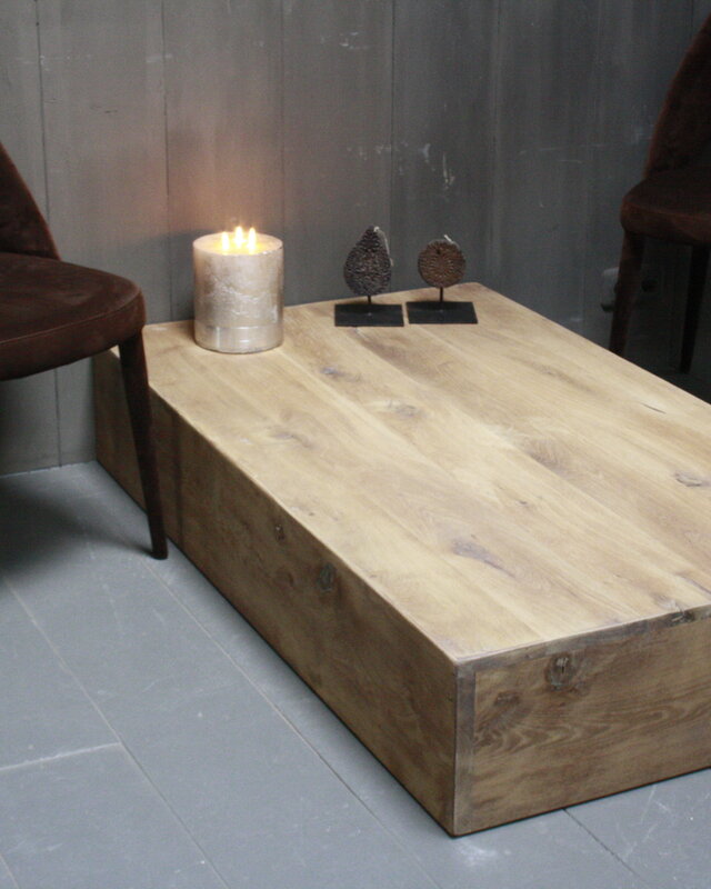 Rene Houtman Bloq Eikenhouten Salontafel L140xB80xH25 cm
