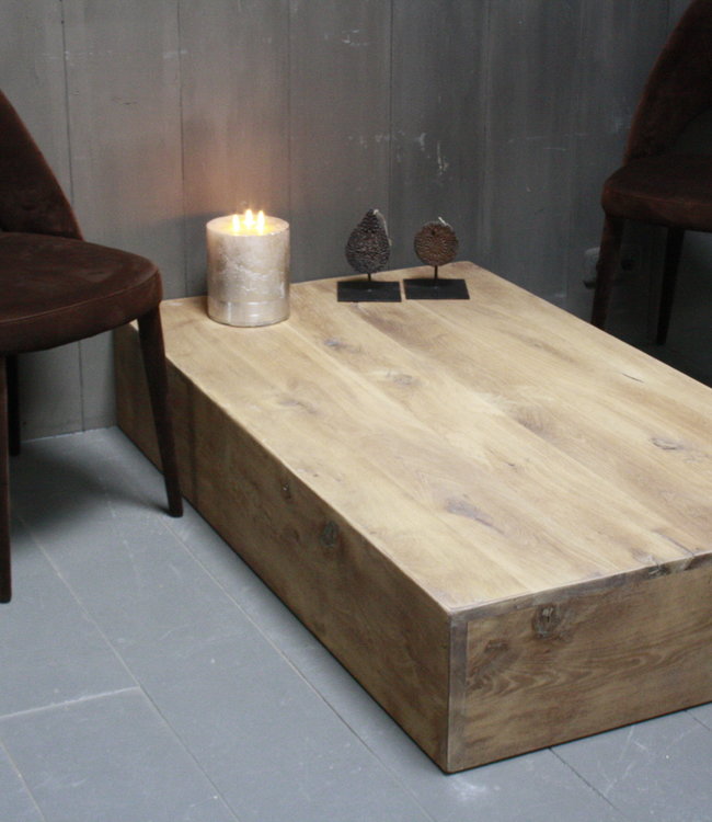 Rene Houtman Bloq Eikenhouten Salontafel L140xB80xH25 cm
