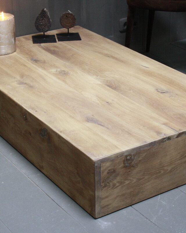 Rene Houtman Bloq Eikenhouten Salontafel L140xB80xH25 cm