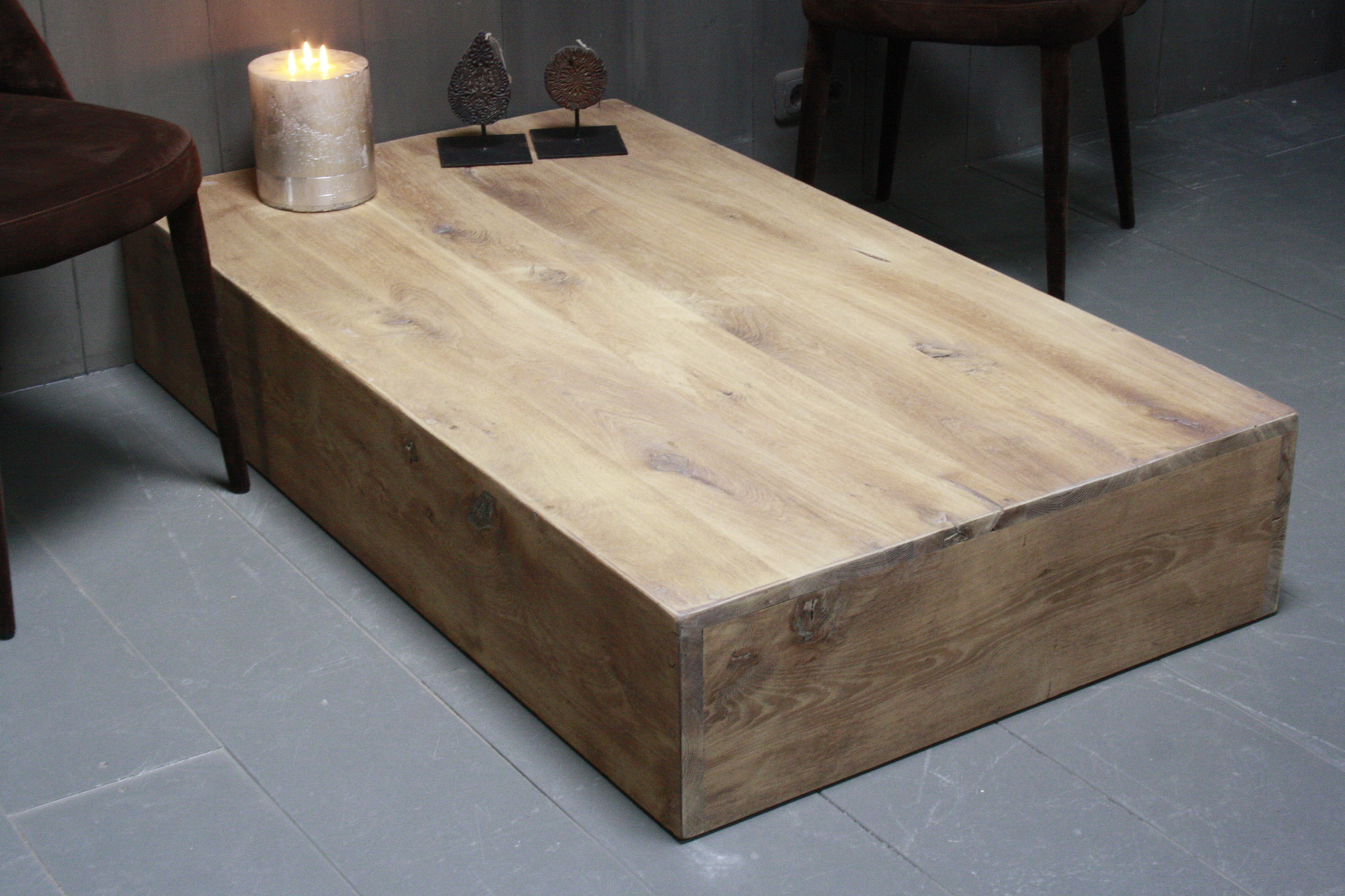 Rene Houtman Bloq Eikenhouten Salontafel L140xB80xH25 cm