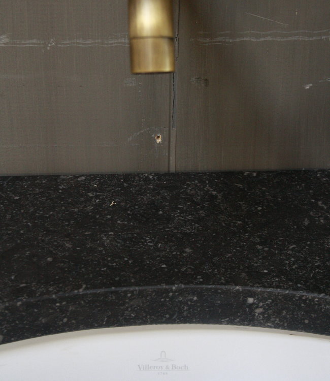 Rene Houtman Badkamermeubel eiken + Belgisch hardstenen blad 194 cm