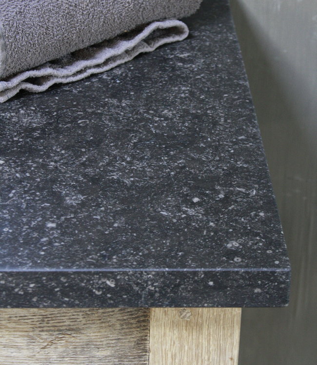 Rene Houtman Badkamermeubel eiken + Belgisch hardstenen blad 194 cm