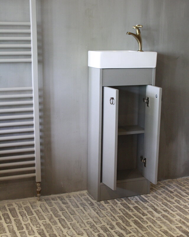 Rene Houtman Landelijk toiletmeubel + fontein wit 90 x 38 cm