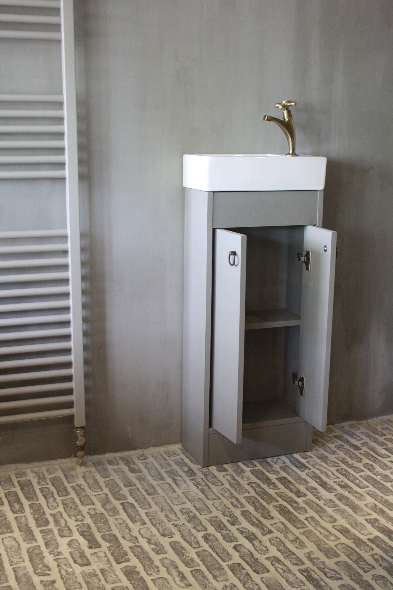 Rene Houtman Landelijk toiletmeubel + fontein wit 90 x 38 cm