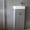 Rene Houtman Landelijk toiletmeubel + fontein wit 90 x 38 cm Rene Houtman Landelijk toiletmeubel + fontein wit 90 x 38 cm