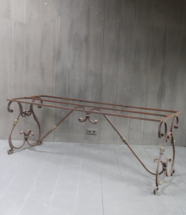 Rene Houtman IJzeren Tafelonderstel Krulpoten Tuintafel Cannes 200 x 70 cm