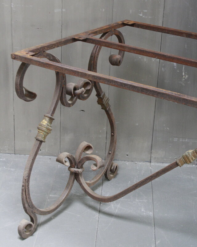Rene Houtman IJzeren Tafelonderstel Krulpoten Tuintafel Cannes 200 x 70 cm