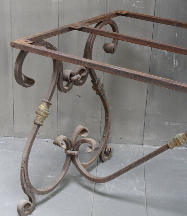 Rene Houtman IJzeren Tafelonderstel Krulpoten Tuintafel Cannes 200 x 70 cm