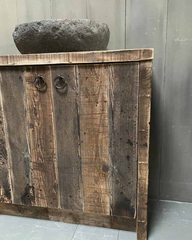 Rene Houtman Oud houten badkamermeubel Kelsey 90 cm