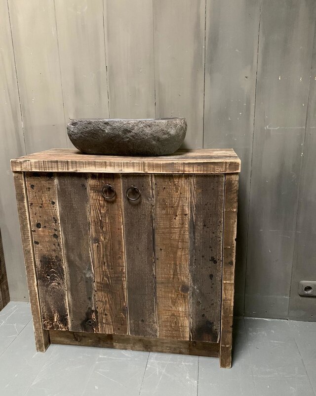 Rene Houtman Oud houten badkamermeubel Kelsey 90 cm