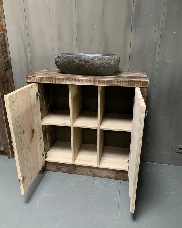 Rene Houtman Oud houten badkamermeubel Kelsey 90 cm