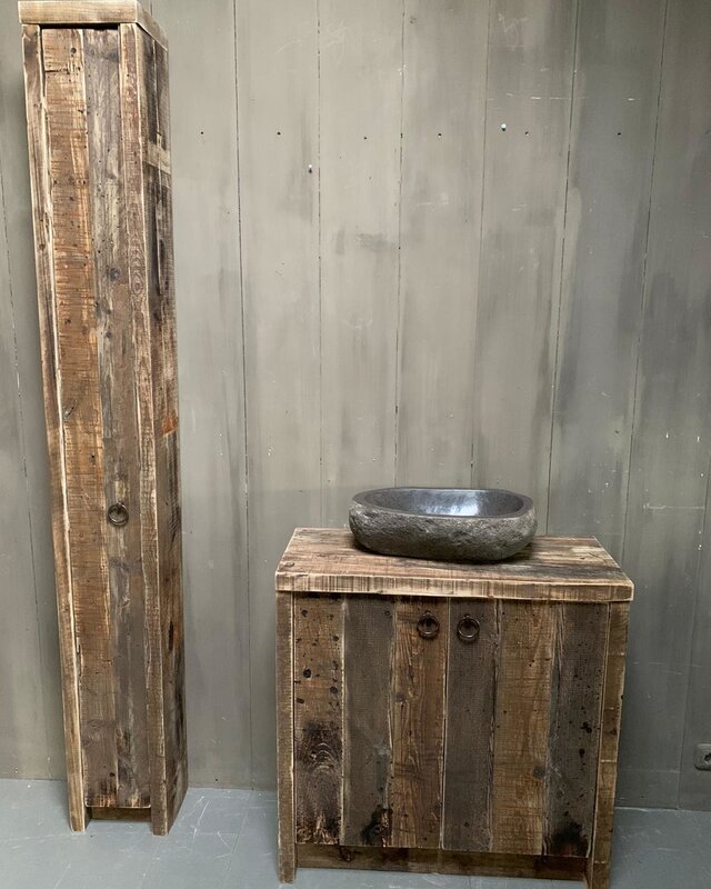 Rene Houtman Oud houten badkamermeubel Kelsey 90 cm