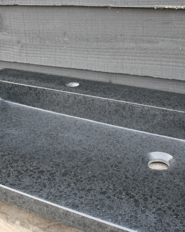 Forzalaqua Wastafel Natuursteen Gezoet 120,5x51,5x9,5 cm