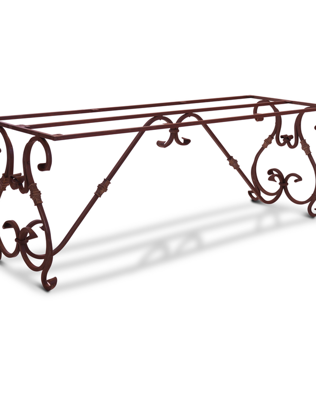 Rene Houtman IJzeren Tafelonderstel Krulpoten Tuintafel Cannes 200 x 70 cm